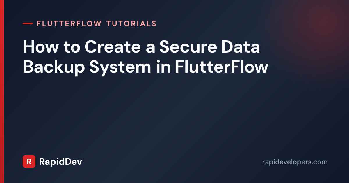 Data Backup System in FlutterFlow | Tutorial