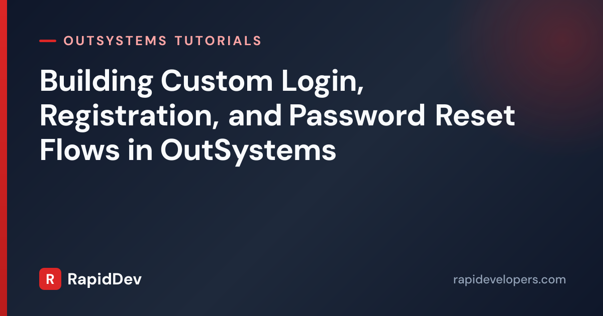 OutSystems Custom Login Screen & Registration | Guide