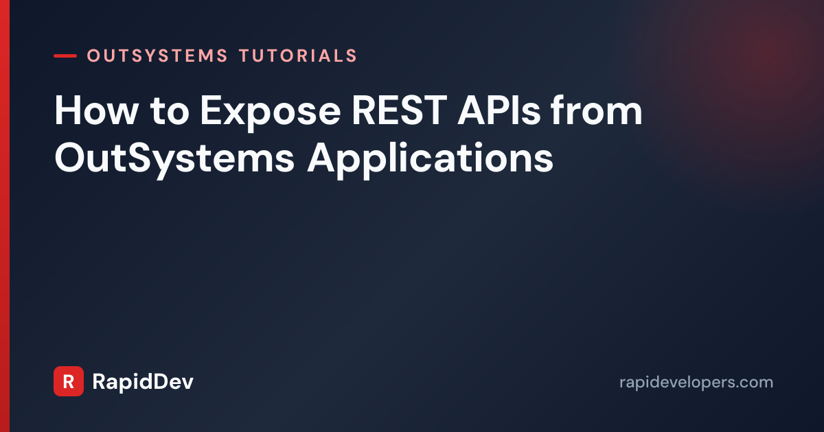 Expose REST APIs in OutSystems | Create Endpoints